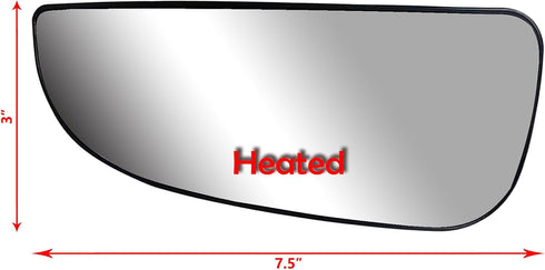 Replacement Driver Left Side Mirror Lower Convex Glass Heated with Back Plate for Ram Promaster 1500 2500 3500 from 2010 to 2023...