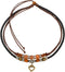 Leather and Hemp Cord Choker Necklace with Heart Pendant and Mixed Beads...