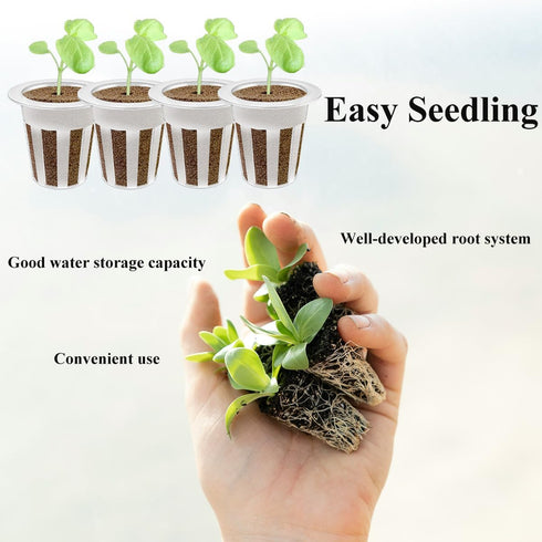 80 Pcs Hydroponic Seeds Grow Sponges Pods Kit,Indoor Hydroponics Growing System Root Plant Basket,Hydroponic Pods Cups Pot and Grow Sponges for Ga...