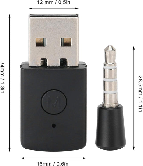 Bluetooth Adapter for , Bluetooth 4.0 USB Dongle Transmitter and Receiver with Mic for Playstation 4 Game Console Gamepad...