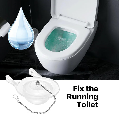 3-Inch Toilet Flappers Replacement Kit for Gerber 99-827, 3 Inch Toilet Flush Valve with Stainless Chain and Hook, High Performance Silicone Toile...