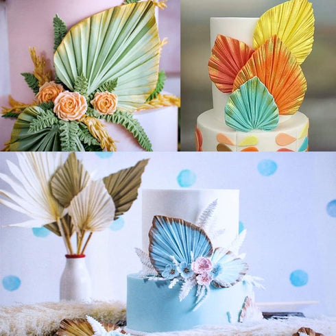 Fan Leaf Fondant Mold Palm Leaf Silicone Mold Hawaiian Tropical Leaf Candy Mold For Cake Decorating Cupcake Topper Chocolate Gum Paste Polymer Cla...