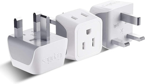 Ceptics UK Travel Plug Adapter, 2 in 1 Type G Adapter, US to UK Adapter, Ireland, Dubai Travel Adapter with Dual USA Inputs, CE, RoHS - HK Outlet ...