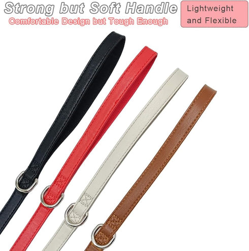 MayPaw Leather Dog Leash 6FT, Soft and Strong 5/8 Inch Dog Leather Leash with Extra D-Ring for Waste Bags and Sturdy Clip, Dog Training Lead for M...