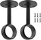 SDTC Tech 1-1/4 Inch Curtain Rod Ceiling-Mount Bracket Stainless Steel Flange Rod Holder Closet Pole End Supports Socket with Matching Screws, Bla...