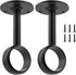 SDTC Tech 1-1/4 Inch Curtain Rod Ceiling-Mount Bracket Stainless Steel Flange Rod Holder Closet Pole End Supports Socket with Matching Screws, Bla...