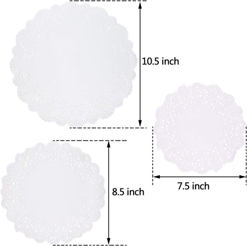 Tupalizy 45PCS Disposable Lace Paper Doilies for Cakes Desserts Plates Tables Paper Placemats for Crafts Serving Trays Holiday Wedding Christmas T...