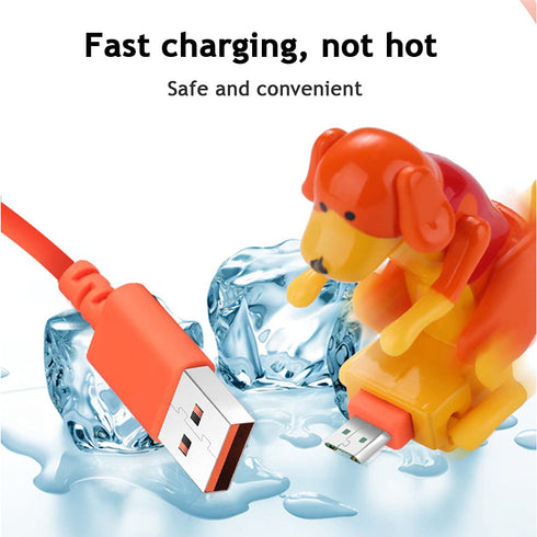ikasus Funny Humping Dog Fast Charger Cable,Stray Dog Charging Cable, Smartphone USB Cable Charger USB Data Transmission Fast Charger Cable USB Ch...