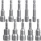 Mesee 10 Pieces 1/4 Inch Hex Shank Magnetic Power Impact Nut Driver Set Hex Socket Nut Setters Driver Drill Bits 6-15 MM Drive Wing Nut Driver Soc...
