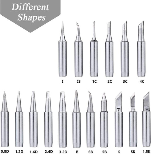 Mesee 17Pcs Soldering Iron Tips Kit 900M Lead-Free Solder Iron Tip Welding Replacement Accessories for Hakko, Radio Shack, TENMA, ATTEN, Quick, Ao...