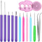 12 Pack Paper Quilling Tools Slotted Kit, Different Sizes Rolling Curling Quilling Needle Pen Paper Cardmaking Project Tools Set for Paper Flowers...