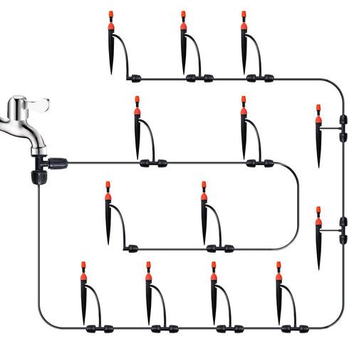 25-Pack Micro Spray Drip Irrigation Emitters - Adjustable 360-Degree Water Flow, Ideal for 1/4" Irrigation Hose, Dripping and spraying in one for ...
