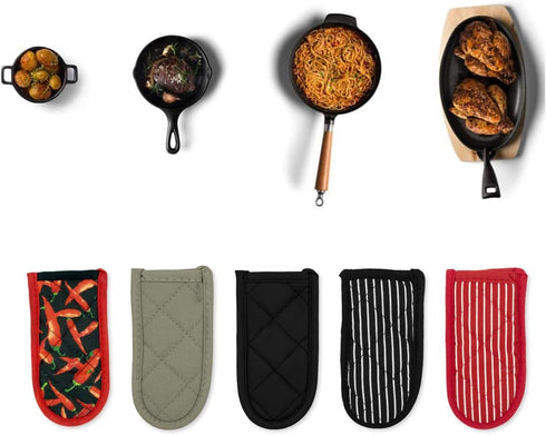 Evoio Cast Iron Skillet Handle Covers, Pan Pot Handle Covers Heat Resistant, Hot Handle Covers, Pan Pot Cast Iron Handle Holder Sleeves Mitt for K...