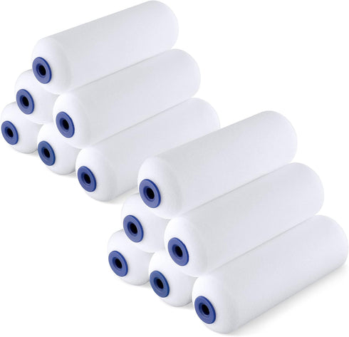 WORKPRO 12-Pack Foam Paint Roller 4 inch, Small Paint Roller Kit, Mini Paint Roller for Painting Walls, Cabinets, Doors, Fences, etc....