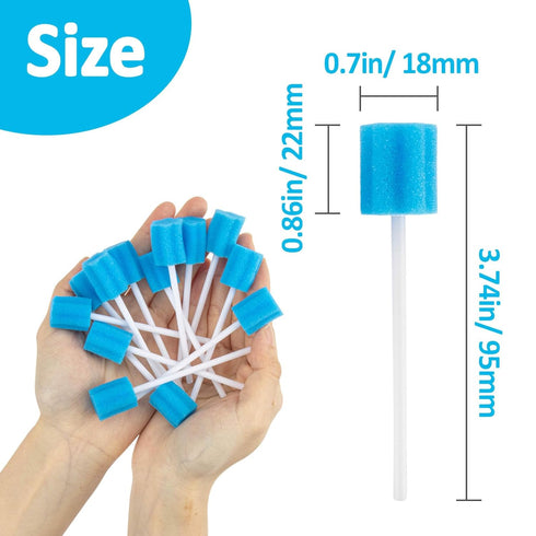 50 Oral Cleaner Swabs Disposable Sponge - Toothettes Mouth Swabs Swabsticks for Elderly Dry Mouth Waterless Toothbrushes on the go Mini Pet Childr...