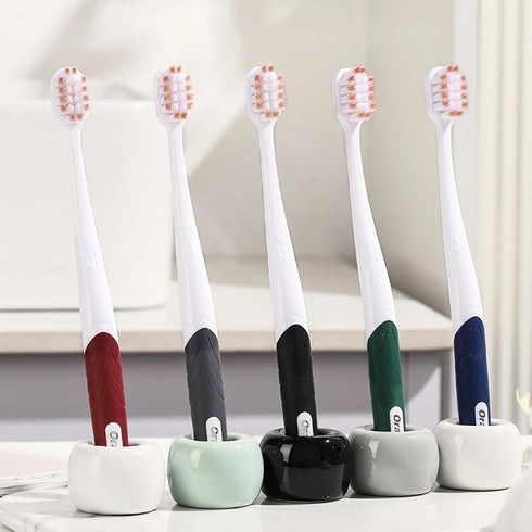 Soft Toothbrush, Ultra Fine Tapered Bristles for More Effective Plaque Removal, Extra Soft Toothbrushes for Adults, 5pcs...