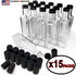 Quadra Bottles 8.5 Oz 15 Sets of Premium Commercial Grade Glass Square Bottle Leak Proof Airtight Plastic Screw Cap Lids Shrink Capsule - European...