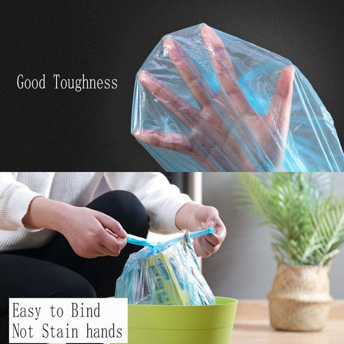 100 Pcs Kitchen Garbage Bags and Trash Bag, 4 Gallon Blue 45x60Cm Kitchen Trash Bags with Handles for Bathroom Trash Bags, Small Trash Bags, Contr...
