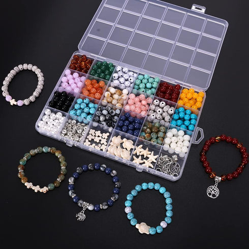 Enjoymade Bead Jewelry Making Kit DIY Imitation Gemstone Crystal Beads, Round Shape, Comprehensive Beading Kit Perfect for Statement Bracelet Maki...