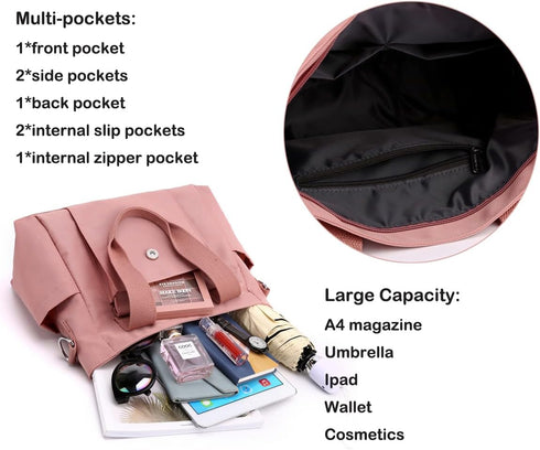 Women's Tote Purses Multi-pocket Shoulder Crossbody Bag Light Large Handbags for Work Travel Shopping...