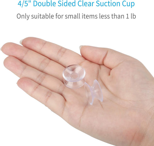 Pawfly 20 Pack Double Sided Suction Cups 0.8 Inch Clear PVC Plastic Sucker for Glass Table Mirror...