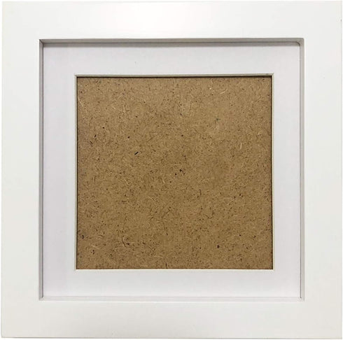 ZXT-parts 8x8 Picture Frames with 6x6 Opening Mat. Square White Photo Frame. Solid Wood Frame. Plastic Panel(Not Glass), The Protective Film Both ...