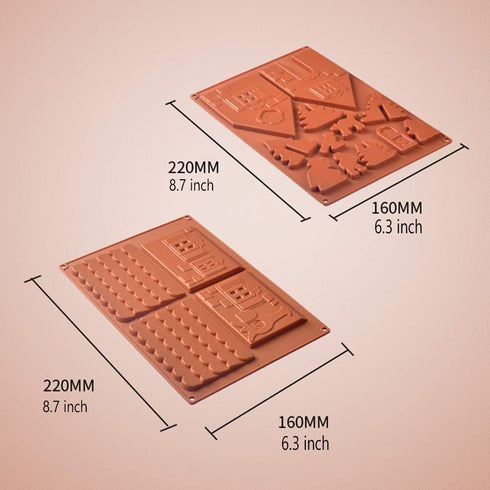 Gingerbread House Mold Kit/Christmas Chocolate Silicone Mold/ 3D Cookie Mold for DIY 3D Max Biscuit Tool...