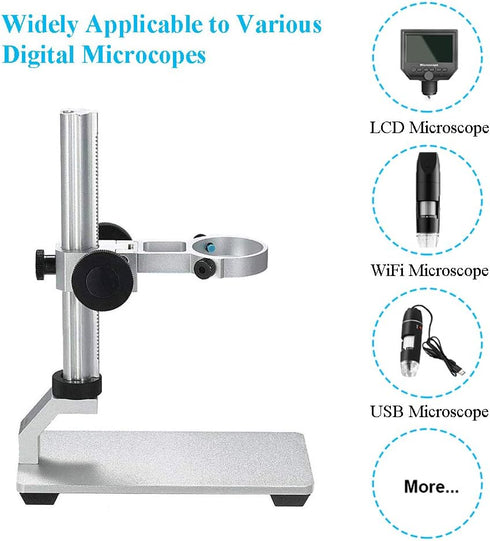Aluminum Alloy Microscope Stand Holder for USB Digital Microscope, Cainda Stable Metal Stand Bracket with Portable Carrying Case, Support Adjusted...