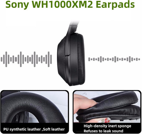 WH-1000XM2 Ear Cushions Replacement Noise Isolation Ear Pads Compatible with Sony WH1000XM2 & Sony MDR-1000X Over-Ear Headphones- Added Thickness ...