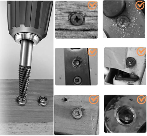 6PCs Damaged Screw Extractor Kits, Chrome-vanadium Steel Stripped Screw Extractor Broken Bolt Extractors Kit, Easy Out Damaged Bolts Remover Tool...