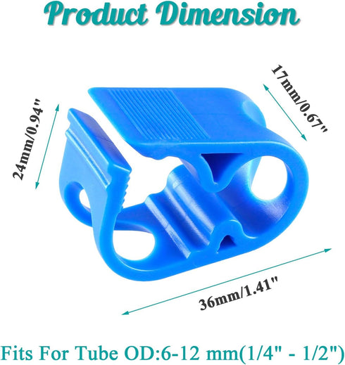 5 Pcs Plastic Tubing Clamps, 1/4" - 1/2" Tube O.D. Adjustable Tube Clamp Shut Off Hose Clamp, Laboratory Pinch Valve Flow Control Hose Clamp?Blue?...