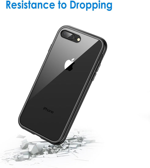 JETech Case for iPhone 8 Plus and iPhone 7 Plus 5.5-Inch, Non-Yellowing Shockproof Phone Bumper Cover, Anti-Scratch Clear Back (Black)...