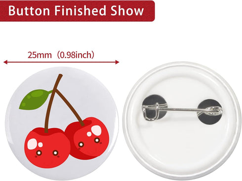 800 PCS Button Maker Supplies, 0.98 inch / 25mm Button Parts Button Supplies, Approx. 1 in Blank Button Badge Parts with Blank Paper for Button Ma...