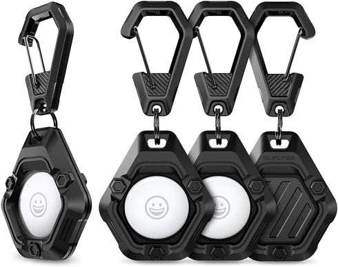 SUPCASE for Apple AirTag Case with Keychain Carabiner, Anti-Scratch Shockproof Soft Silicone Protective AirTag Holder...