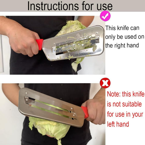 YukaBa Cabbage Kitchen Knife Slicer Chopper Shredder Sauerkraut Cutter Coleslaw Grater (Red-A)...