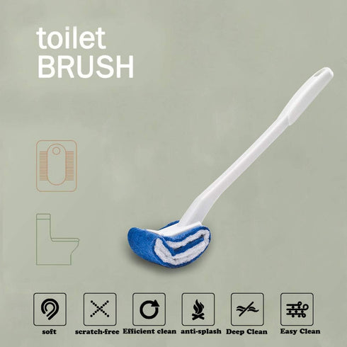 Toilet Brush Bowl Brush Bathroom Brush Under Rim Toilet Brush Scracth-Free Curved Good Grip Easy to use deep Cleaning No Scratching, Anti-Splashin...