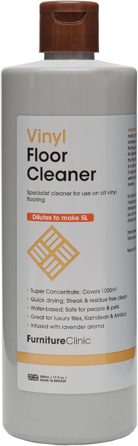 Furniture Clinic Vinyl Floor Cleaner | Dilutes to 170 FL Oz | Easy and Safe Application | Quick-Drying with Lavender Aroma | 17oz / 500ml...