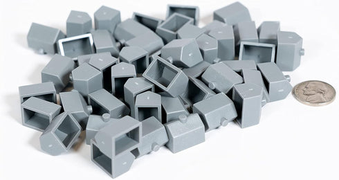 Plastic Houses: Grey Color Board Game Replacement House (Colored Miniature Town & City Buildings, Board Game Playing Pieces) | 50 Pieces...