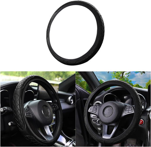 Car Steering Wheel Cover, Car Wheel Cover for Men and Women, 15 Inch Leather Anti-Slip Odorless Car Wheel Protector, Auto Interior Accessories Uni...
