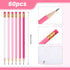 60 Pcs HB Pencils #2 Unsharpened Wood Cased Pencils with Eraser Hexagonal Pencil Cute Graphite No 2 Pencils for Kids Adults Gifts Exam School Offi...