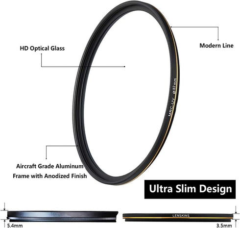82mm UV Protective Filter, 16-Layer Multi-Resistant Nano Coated, Ultra Slim, German Optics, Weather-Sealed, HD Clear Glass Ultra Violet Filter, Ca...