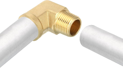 uxcell Brass Pipe Fitting 90 Degree Street Elbow Brass 3/8" NPT Pipe Connector for Gas, Air, Oil, Propane, 2pcs...