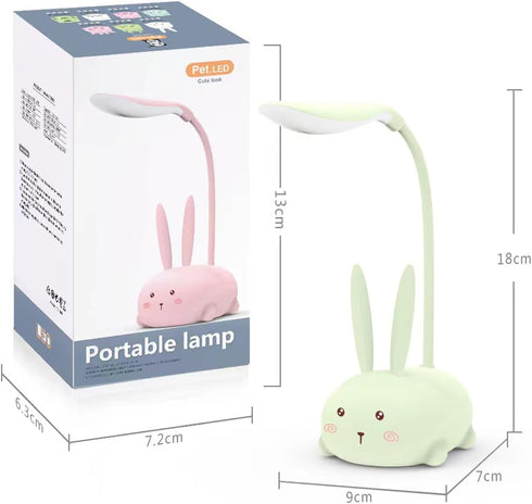 LED Kids Lamp, Mini Cat Table Lamp, Portable LED Night Light, Cute Desk Lamp, Foldable USB Rechargeable Reading Light Children's Bedroom (White)...