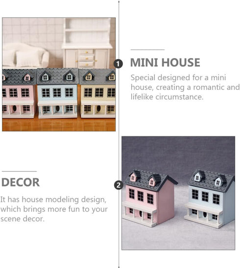 Toyvian Dollhouse Miniature House wooden dollhouse kit christmas village houses toy house Model Tiny Wooden...