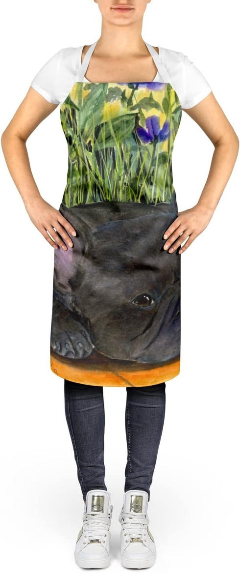 Caroline's Treasures SS8674APRON French Bulldog Apron Cooking Kitchen Server Baking Crafts Gardening for Adult Women Men, Unisex, Large, Multicolo...