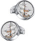 Mr.Van Men's Cufflinks - Rhodium-Plated Brass Steampunk Gear Design, Non-Rotating Watch Movement - Gift Box Included...