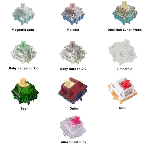 GATERON Keyboard Switches Tester, Baby Kangaroo2.0 Magnetic Jade Melodic Smoothie Dual-Rail Lunar Probe Switches RGB LED for Mechanical Keyboard (...
