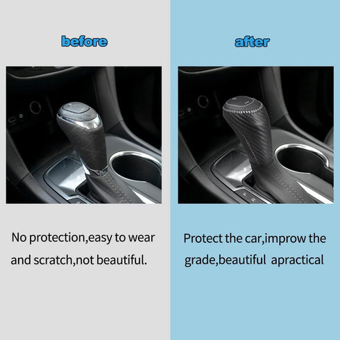 Auto Car Leather Gear Shift Knob Cover for Chevrolet Equinox 2016 2017 2018 2019 2020 2021 / Malibu Chevy Accessories (D)...