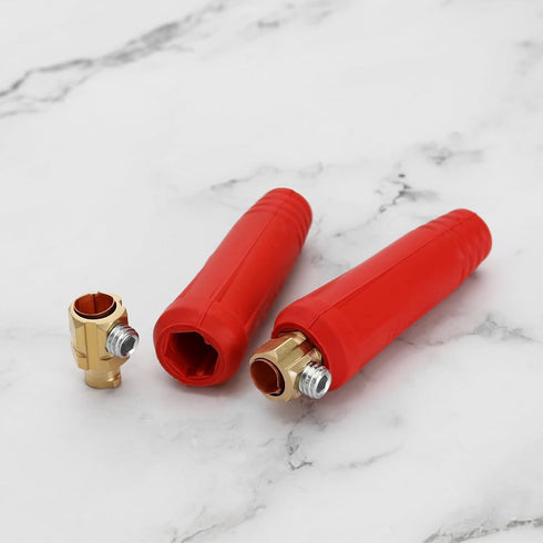 4Pcs DKJ10-25 TIG Welding Cable Panel Connector Plug Connector Socket Set 200Amp Dinse Quick Fitting for TIG Welding and Plasma Cutter Machine Red...