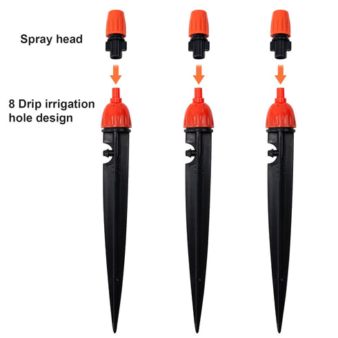25-Pack Micro Spray Drip Irrigation Emitters - Adjustable 360-Degree Water Flow, Ideal for 1/4" Irrigation Hose, Dripping and spraying in one for ...